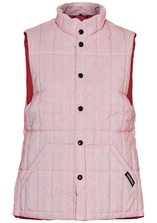 Archive Gilet Womens Red & White Candy Stripe