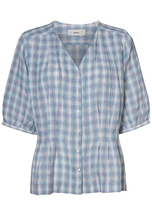 Elvira Blouse Purple/Blue Check