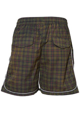 Plaid Track Shorts Forest