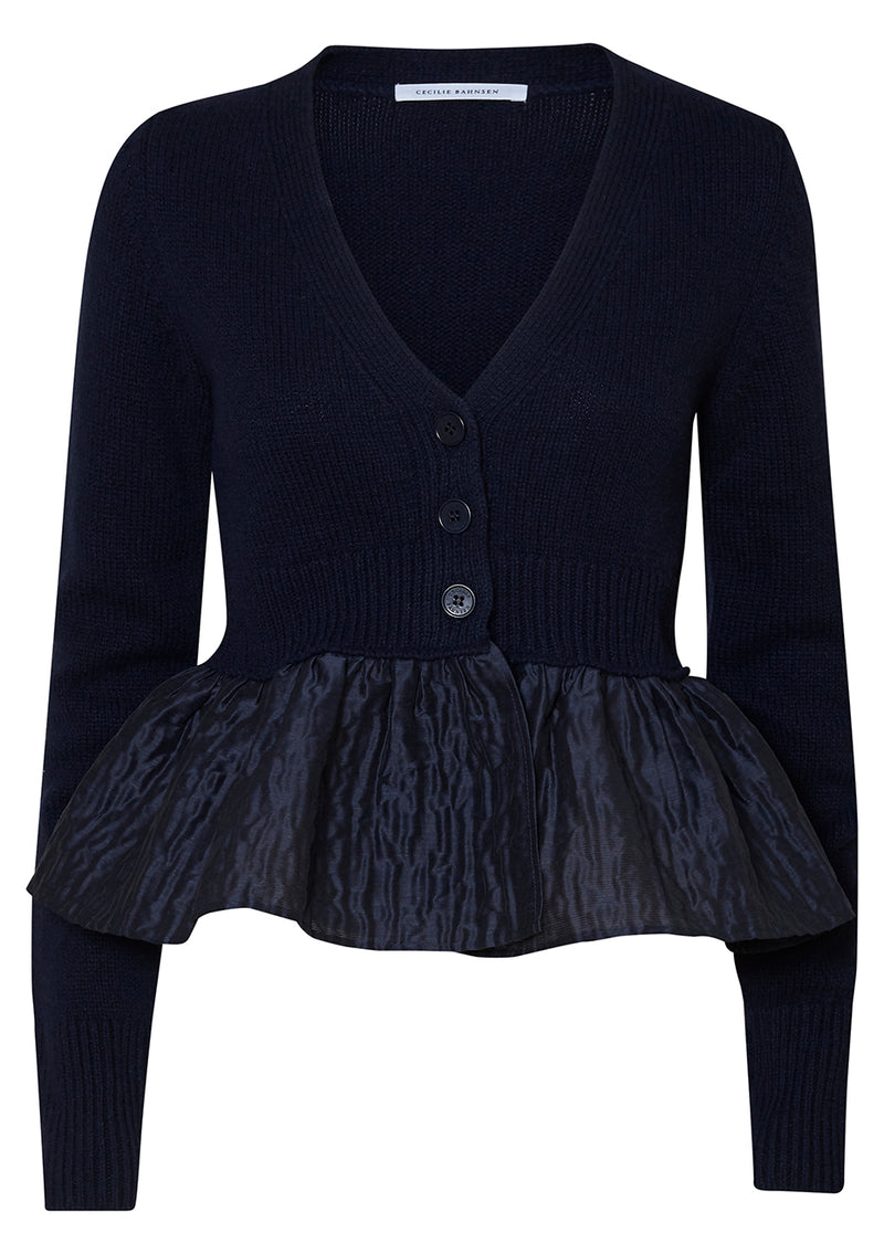 Joelle Cropped Cashmere Cardigan Navy