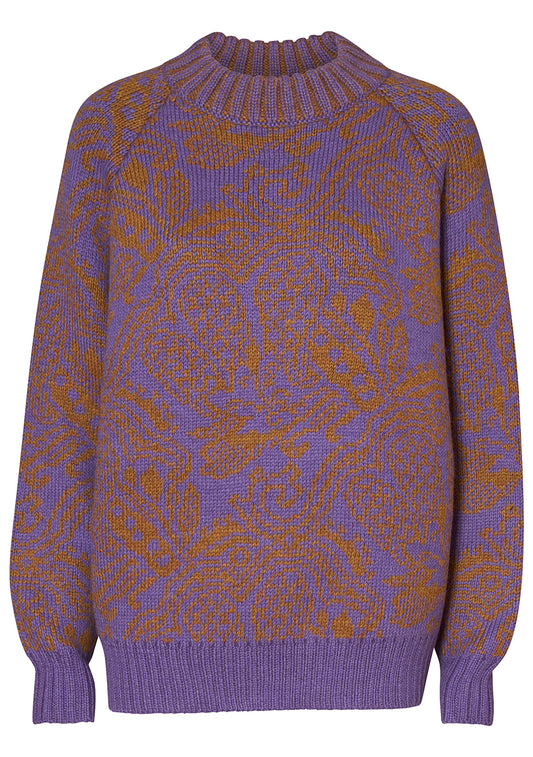Strada Sweater Purple Butterfly Jacquard