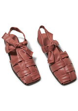Bena Woven Knotted Sandal Rose