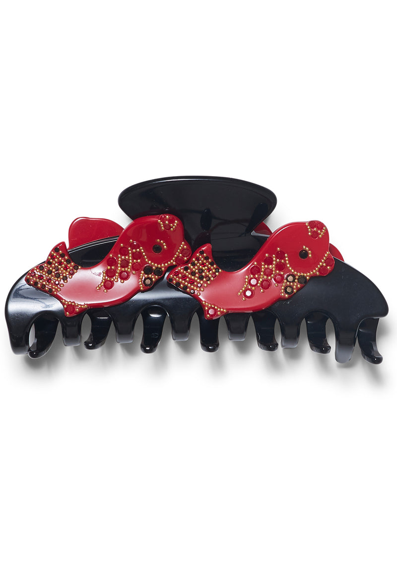 Large Black Fish Hair Clip