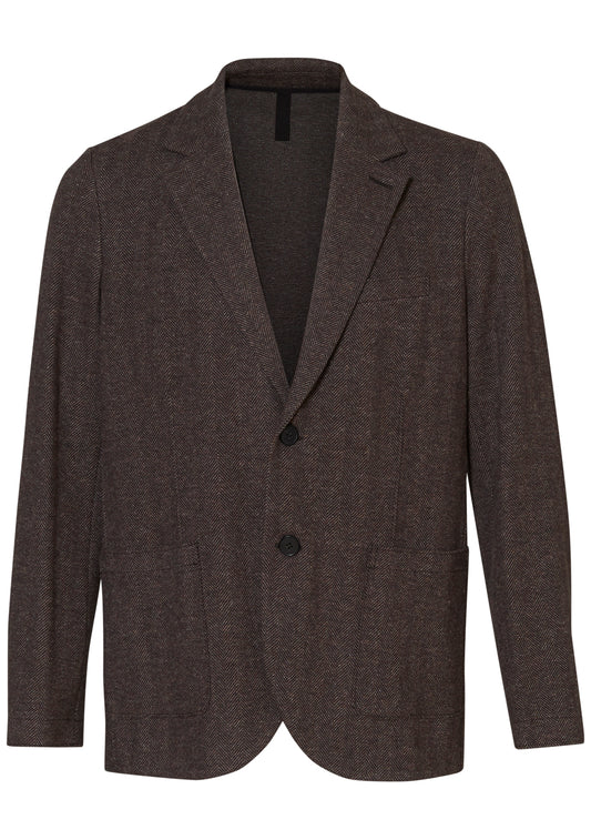 Travel Blazer Patterned Moleskin Brown Herringbone