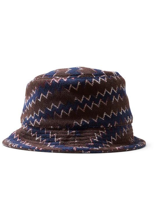 Chevron Wool Bucket Hat Brown