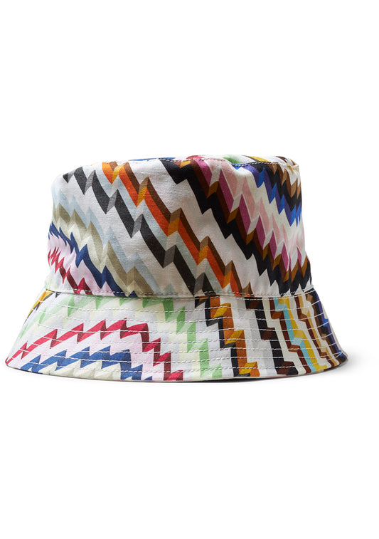 Zig Zag Bucket Hat Cream Multicolor