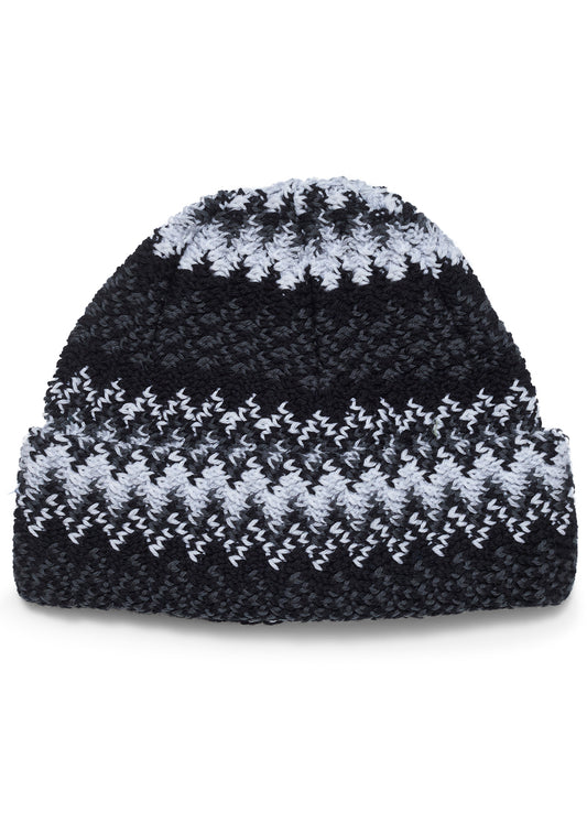 Chevron Beanie Black & White