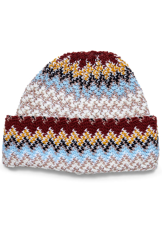 Chevron Beanie Taupe Multicolour
