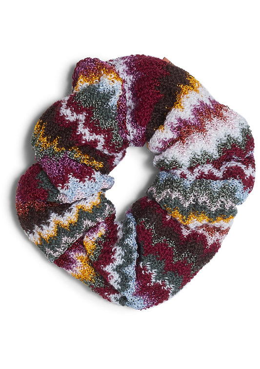 Chevron Scrunchie Burgundy & Dijon