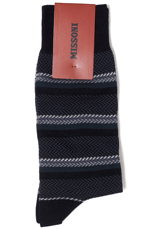 Herringbone Socks Black