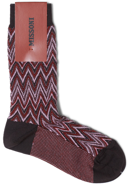 Chevron Socks Light Pink & Rust