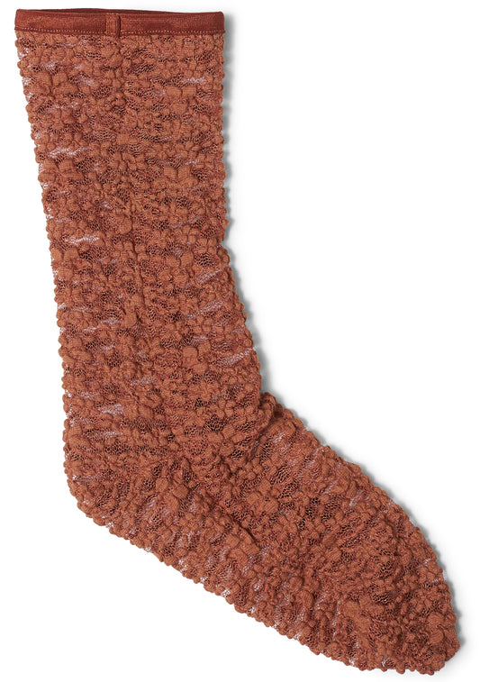 Lace Ankle Socks Rust