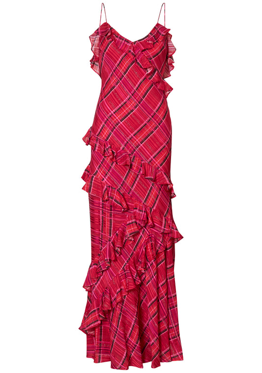 Rialto Silk Dress Cherry Red