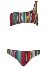 One-Shoulder Bikini Lamé Multicolour