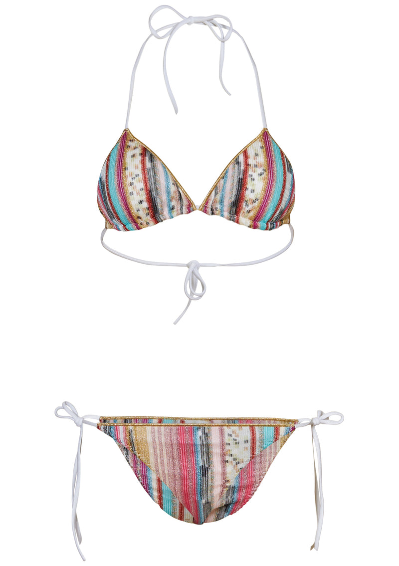 Triangle Bikini Vertical Stripes Light