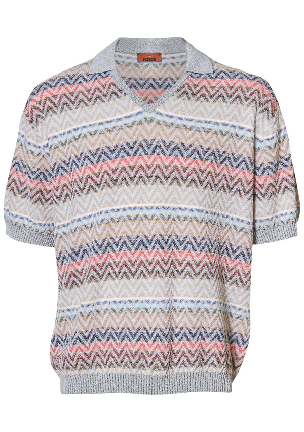 Multicolour Melange Chevron Polo
