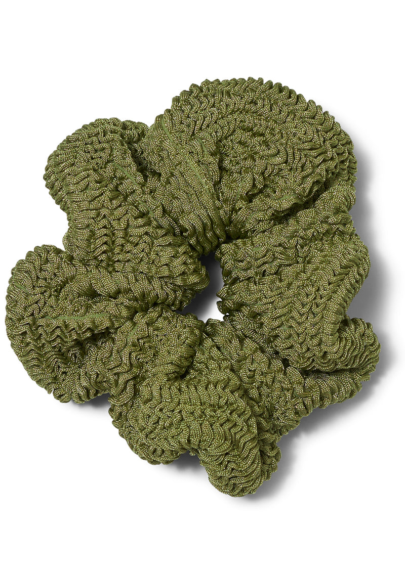 Scrunchie Metallic Moss