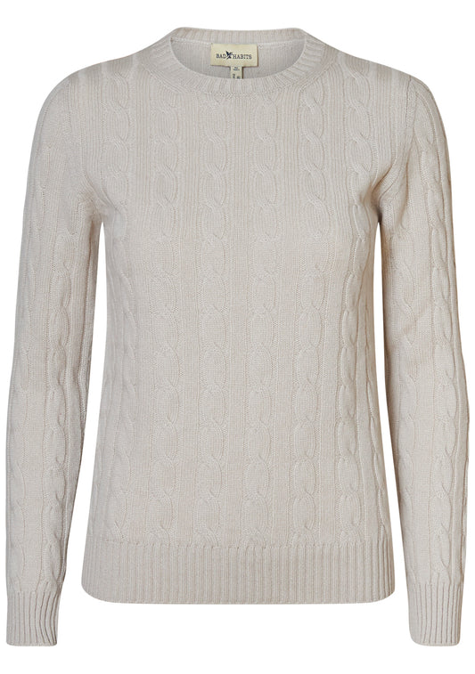 Earl Grey Cashmere Cable-knit Sweater Woman