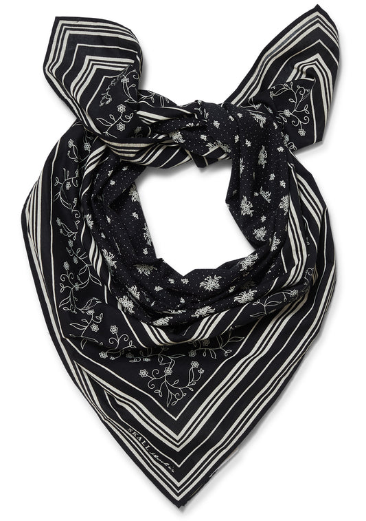 Classic Scarf Black & Light Cream