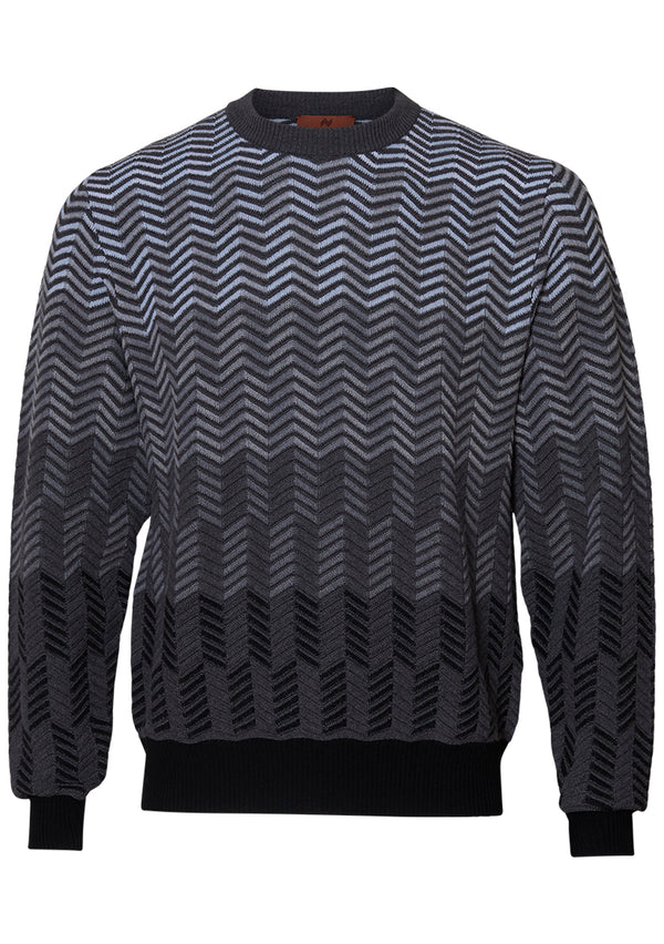 Crewneck Chevron Sweater Grey Tones