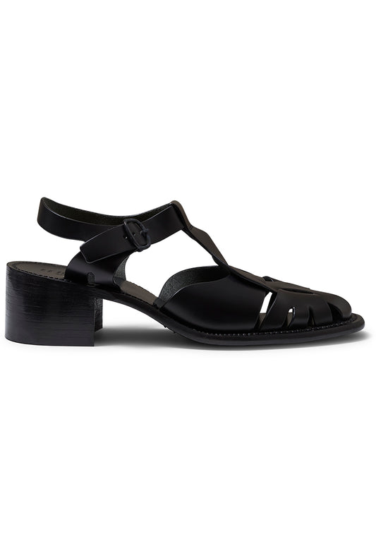 Pesca Heeled Fisherman Sandal Black