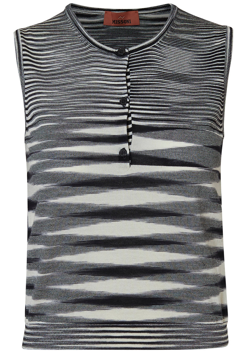 Space Dyed Vest Black/White