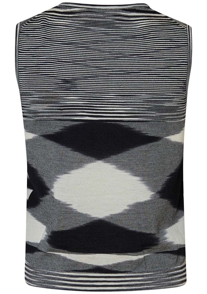 Space Dyed Vest Black/White
