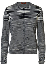 Space Dyed Cardigan Black/White