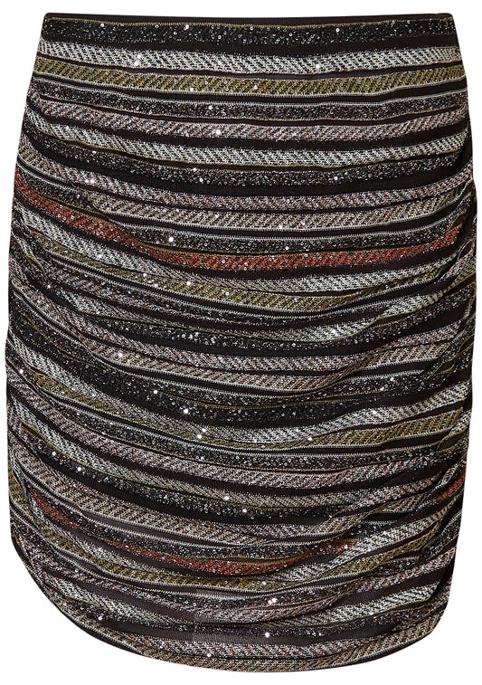 Herringbone Stripe Knit Mini Skirt