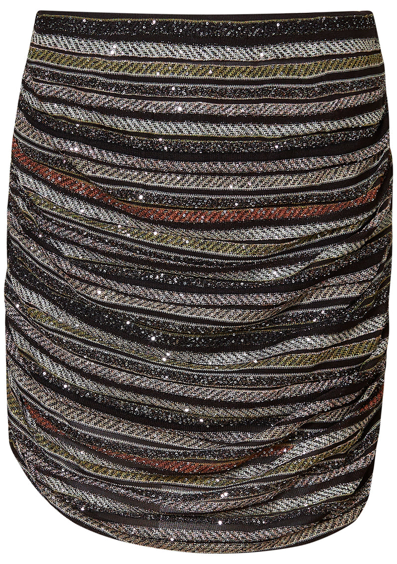 Herringbone Stripe Knit Mini Skirt