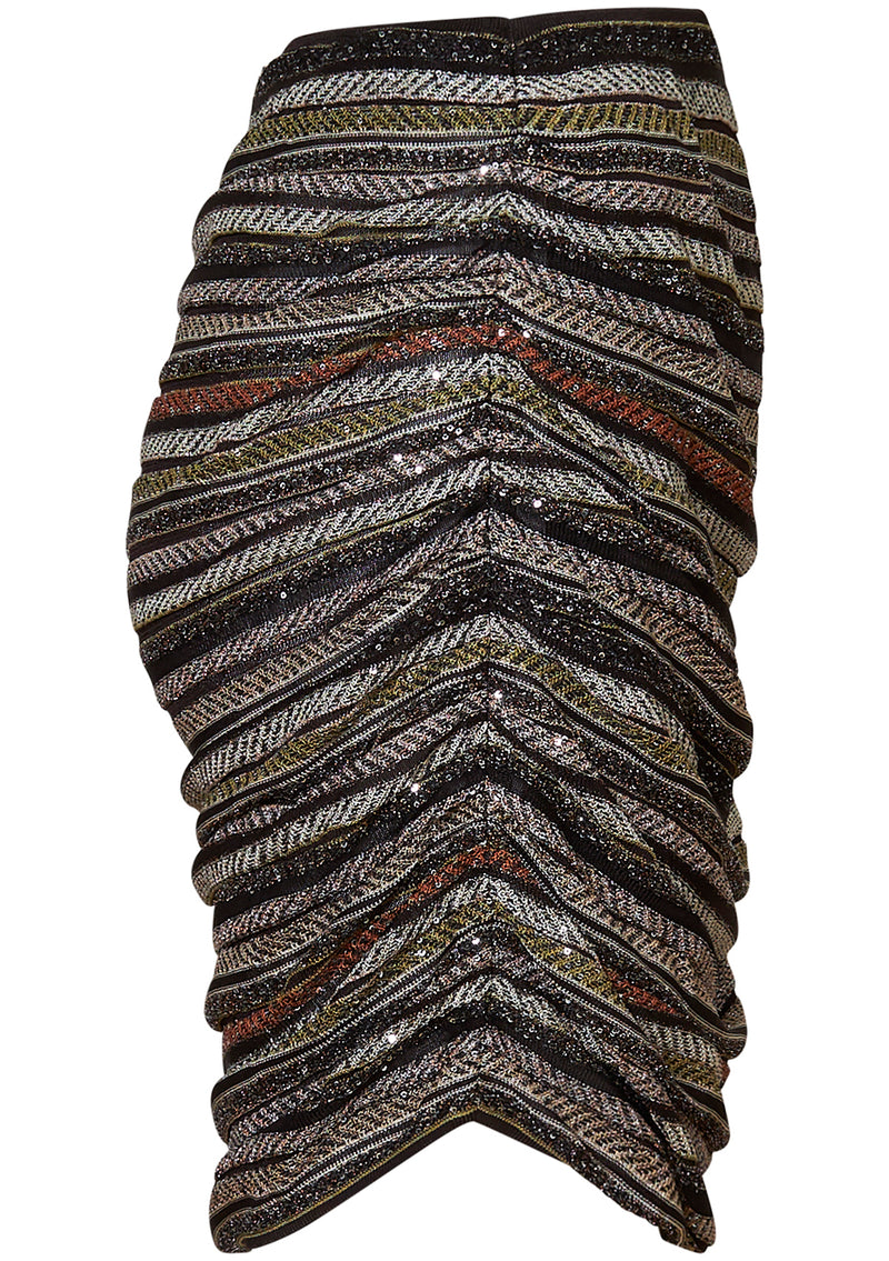Herringbone Stripe Knit Mini Skirt