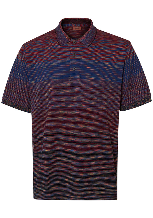 Wave Knit Polo Burgundy/Blue