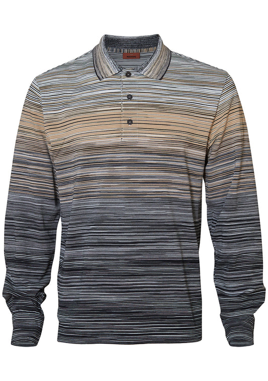 Desert Wave Knit Long Sleeve Polo