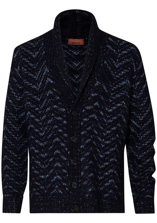 Midnight Chunky Chevron Cardigan