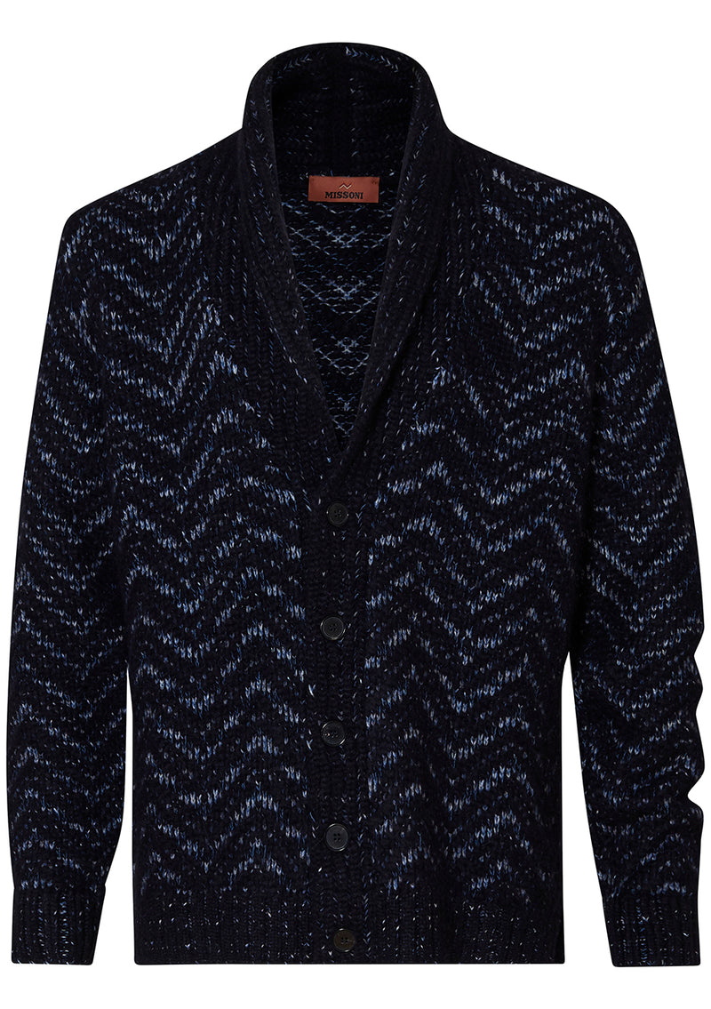 Midnight Chunky Chevron Cardigan
