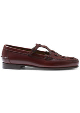 Maqueda Interwoven T-Bar Loafer Russet