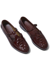 Maqueda Interwoven T-Bar Loafer Russet