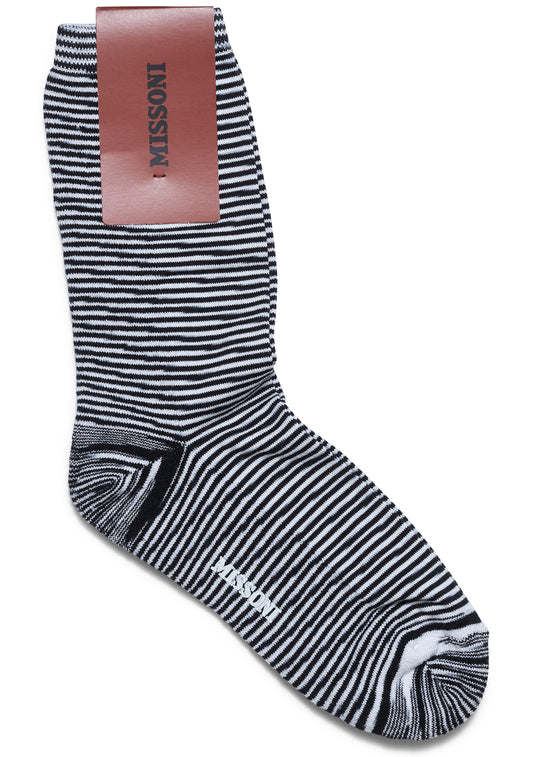 Vertical Striped Socks Black White