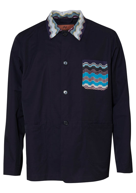 Navy and Multicolour Overshirt