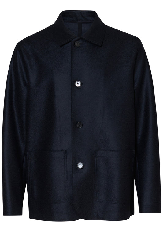 Utility Jacket Pressed Wool Dark Blue