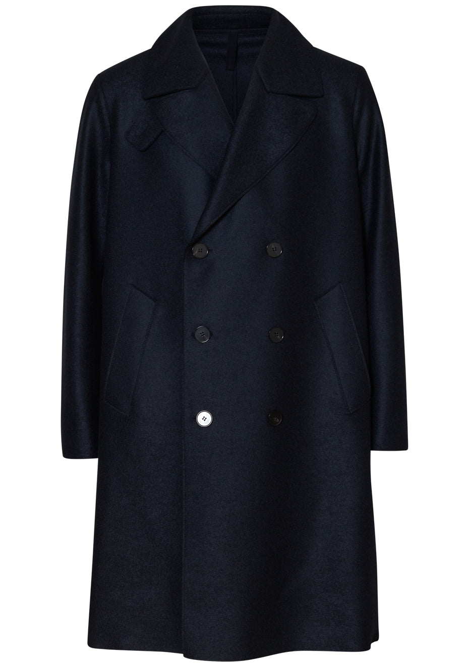 【Harris Wharf London 】ダブルコート　ネイビー　40IT HARRIS WHARF LONDON / Boxy Coat | TIBETAN MARKET
