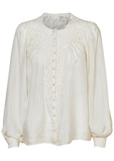 Carine Silk Lace Top Ivory