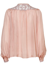 Carine Silk Lace Top Pink Nude