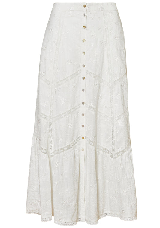 Ritson Midi Skirt White