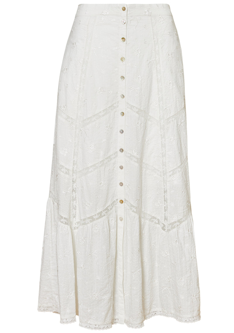 Ritson Midi Skirt White