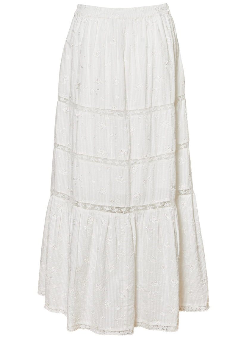 Ritson Midi Skirt White