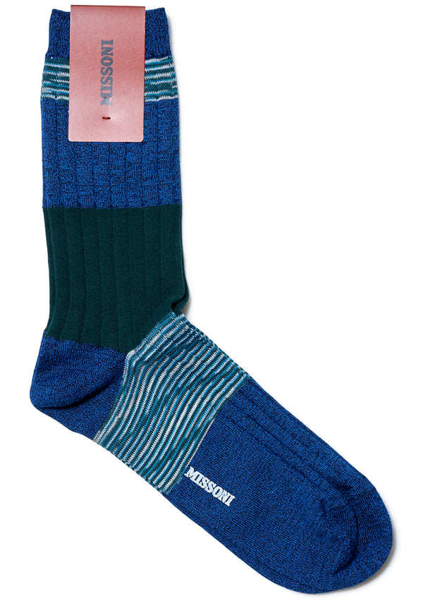 Stripe Rib Socks Green