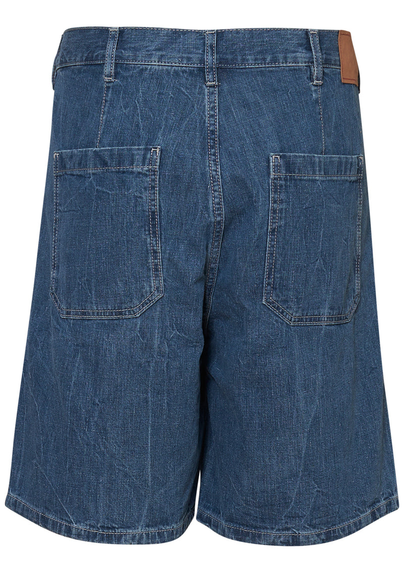 GM011 Genua Worker Chino Shorts Round House Blue