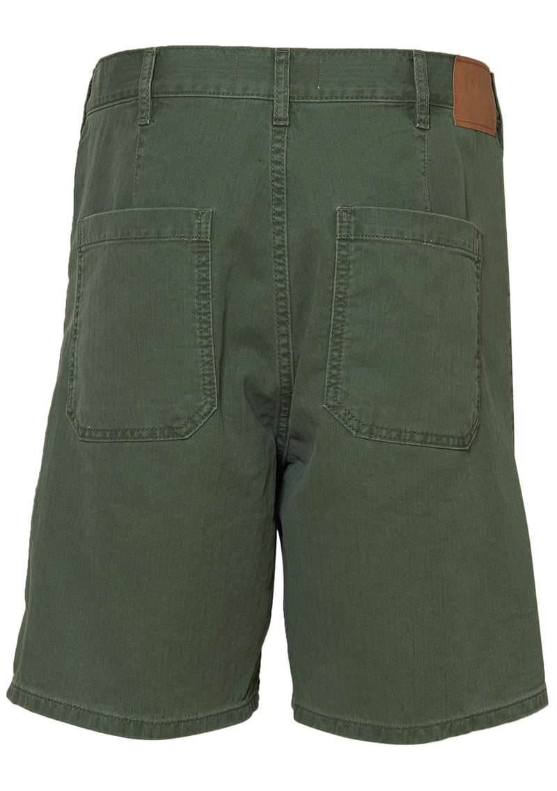 GM011 Genua Worker Chino Shorts Chevron Green