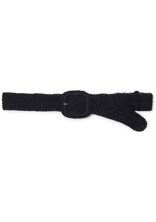 Carla Straw Belt Black